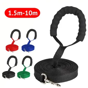 Corda de nylon para treino de cães, com alça de esponja confortável, correia de chumbo para animais de estimação, cordão para treinamento ao ar livre