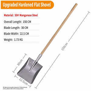 Bêche pointue en acier au manganèse argenté trempé, manche en bois épaissi de 1,2 m, pour usage domestique et agricole, excavation et remise en état, PI - Product Image 4