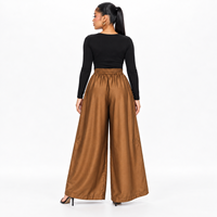 Pantalon Palazzo Femme OEM/ODM en Soie Satinée Respirante à Taille Haute Élastique et Coupe Ample à Jambes Larges