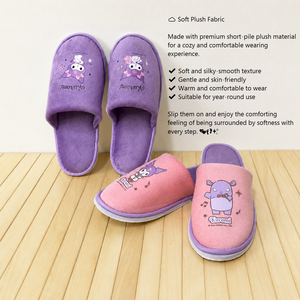 Chaussons d'intérieur en EVA doublés, à motif de dessin animé, à bout fermé, antidérapants, en polyester, pour toutes les saisons - Product Image 2