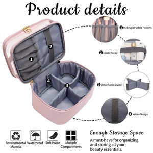 Double Layer Clear Cosmetic Bag Waterproof PVC Makeup Bag Travel <b>Toiletry</b> Organizer Portable Marble <b>Storage</b> Pouch for Women - Product Image 3
