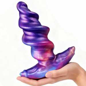 Masturbateur féminin en silicone liquide, <span class=keywords><strong>plug</strong></span> <span class=keywords><strong>anal</strong></span> en spirale à dégradé de couleurs, dildo pour massage de la prostate, jouet pour adultes - Product Image 2