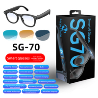 Lunettes de soleil intelligentes Sg70 avec écouteurs, caméra audio Wifi, enregistrement photo et vidéo, lunettes anti-lumière bleue, écouteurs sans fil