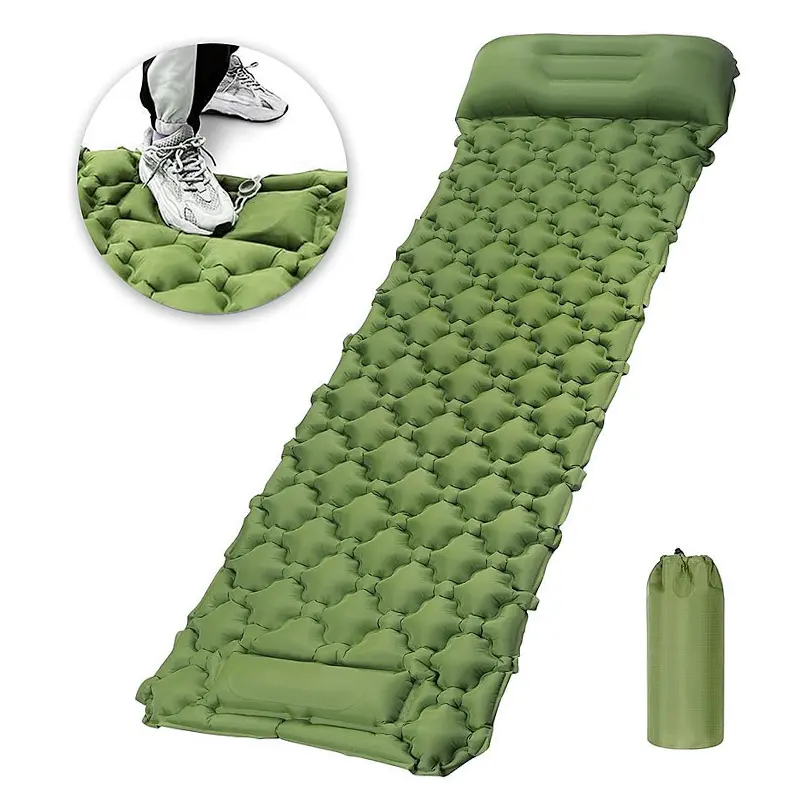 Inflatable light weight sleeping pad with Pillow Built-in Pump waterproof sleeping pad for Backpacking Hiking Tent