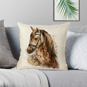 วิ่งม้าสัตว์ป่าปลอกหมอนเก้าอี้สํานักงานเอวโยนหมอน 45x45 ซม.ตกแต่งบ้าน - Product Image 5