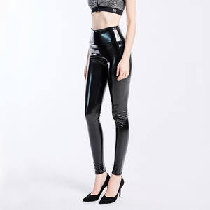 Fashion Wet Look Black PU Leather Pants Women High Waist Skinny Stretch Sexy Push up Leggings Elastic Trousers <strong>Jeggings</strong> - Product Image 5