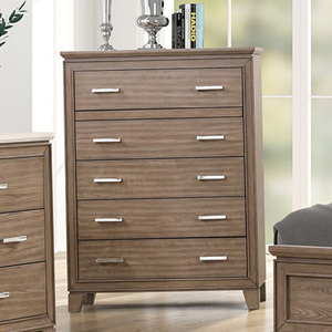 Juego de Muebles de Dormitorio con Mesita de Noche y Cómoda a Juego en Madera Marrón Claro con Líneas Limpias - Product Image 2