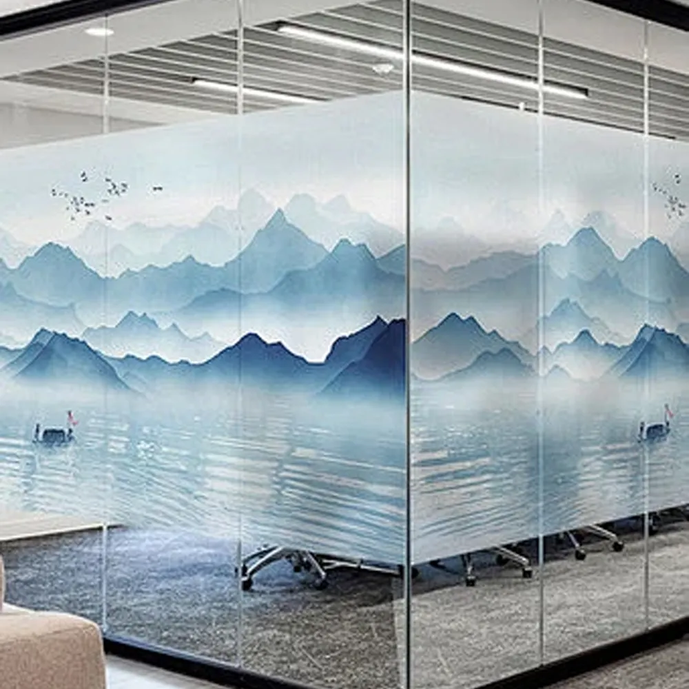 広告ディスプレイ用のカスタムUV印刷透明ビニールガラス窓ステッカー
