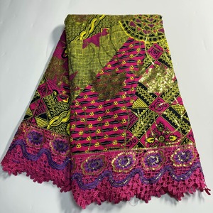 2024 New <strong>Designs</strong> Ankara Fabric Dresses Perforated Wax <strong>Cloth</strong> Sequin Fabric Voile Fabric Jacquard Water Soluble Plain 6 Yards Lace