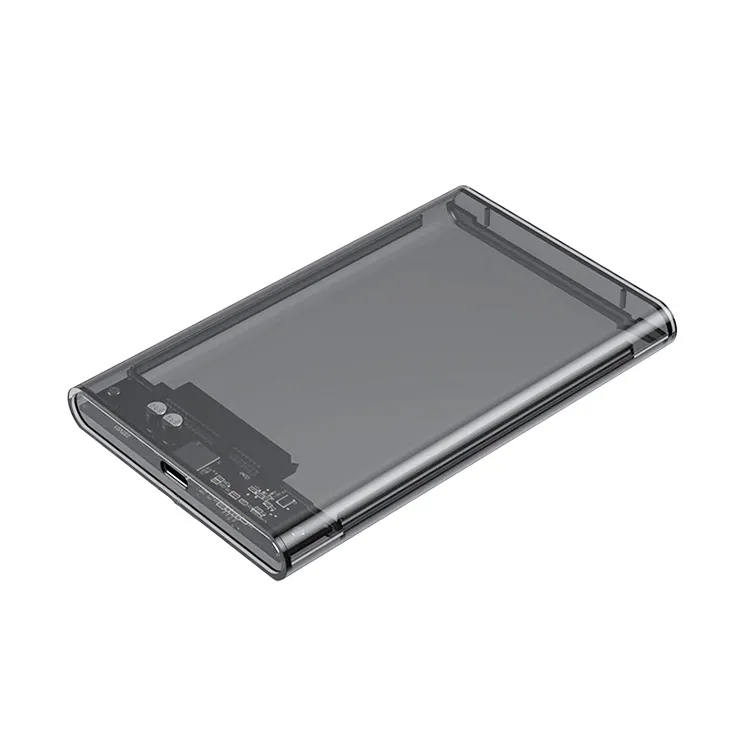 กล่องฮาร์ดไดรฟ์ภายนอกขนาด 2.5 นิ้ว SSD โซลิดสเตตรีคณะกรรมการ SATA พอร์ตอนุกรม USB 3.1 กล่องฮาร์ดไดรฟ์แบบเคลื่อนย้ายได้โปร่งใส