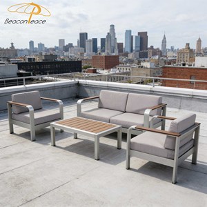 <span class=keywords><strong>Meubles</strong></span> de patio de luxe imperméables, 4 pièces, ensemble de canapés de jardin en aluminium moderne pour l'extérieur - Product Image 3