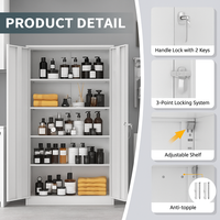 Armoire de bureau en acier KD peu encombrante avec portes battantes, armoire de classement en métal avec porte vitrée de qualité supérieure