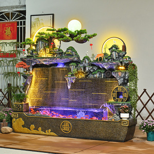 Fontaine cascade artificielle Quanfangyuan avec aquarium, décoration paysagère intérieure et extérieure sur pied - Product Image 3
