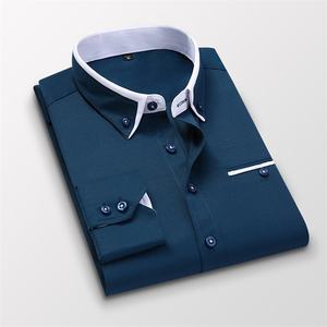 <span class=keywords><strong>Camicia</strong></span> da <span class=keywords><strong>uomo</strong></span> Casual a maniche lunghe <span class=keywords><strong>camicia</strong></span> da <span class=keywords><strong>uomo</strong></span> sottile <span class=keywords><strong>Slim</strong></span>-<span class=keywords><strong>fit</strong></span> Non stirante - Product Image 6