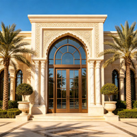 Porte d'entrée en aluminium à rupture de pont thermique, isolation thermique, double vitrage Low-E, résistant aux UV, pour projets de villas au Moyen-Orient