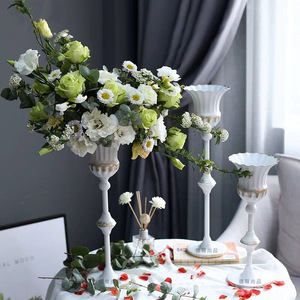 Vase en fer forgé européen Dezun Shangpin, grand pot à fleurs, décoration de table de mariage, décoration d'hôtel, ornement en fonte - Product Image 3