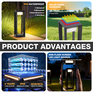 Lampu Taman LED Tenaga Surya Bahan Aluminium Tahan Air IP65 Desain Baru Termasuk Baterai Lithium Untuk Luar Ruangan Taman Rumah Villa Halaman - Product Image 3