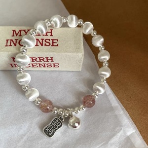 Bracelet en argent sterling S925 avec quartz fraise, perles et breloques de style chinois pour femme, idéal pour le quotidien - Product Image 3