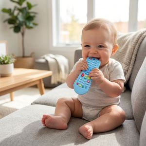Cross Border Baby <b>TV</b> Simulation Remote Control, Children's Silicone Remote Control, Music Learning, Baby Toys - Product Image 1