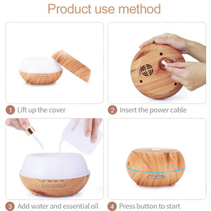 Wood Grain Aroma Diffuser 400Ml Usb Powered <b>Humidifier</b> With Timing Function For Home Office Use - Product Image 5