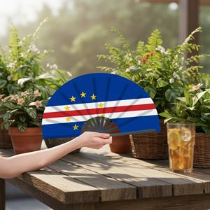 Éventails pliants personnalisés en plastique et bambou avec logo imprimé, drapeau national, pour souvenirs, vente en gros - Product Image 5