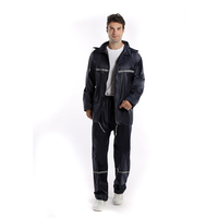 Imperméable réfléchissant pliable bleu marine de haute qualité imperméable vêtements de pluie pour une personne respirant Durable bandes réfléchissantes Tours