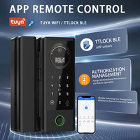 3D Reconocimiento facial TUYA WIFI TTLock aplicación Acceso Control remoto Huella digital Cerradura de puerta de vidrio inteligente para oficina