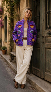 Vintage Cotton Kantha Sujani <b>Jacket</b> Handmade <b>Embroidered</b> Boho Ethnic <b>Womens</b> Statement Outerwear Waterproof Quick Dry Reversible - Product Image 6