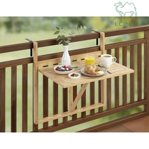 <span class=keywords><strong>Mesa</strong></span> Plegable de Bambú Resistente para Balcón, <span class=keywords><strong>Mesa</strong></span> Colgante en el Barandilla del Balcón con Soportes de <span class=keywords><strong>Pared</strong></span> Totalmente Ajustables y Tablero de <span class=keywords><strong>Mesa</strong></span> para Balcón - Product Image 3