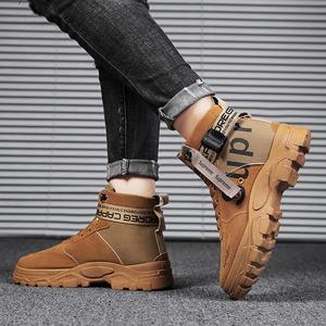 Bottes Martin pour hommes, nouvelle collection printemps-automne 2024, bottes tendance à bout rond et à tige haute pour hommes, grandes tailles, chaussures pour hommes - Product Image 2
