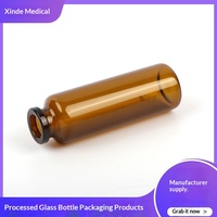 Flacons cylindriques en verre borosilicate brun de type I, 30 mm, à sertir, transparents