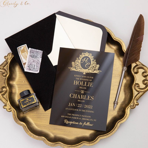 Invitation de mariage en acrylique de luxe pour la mariée et le marié Billette d Invitation Mariage Détails du mariage et une illustration du lieu - Product Image 3