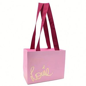 Free Design Beautiful Custom Logo Printing Art <b>Paper</b> Bag Gift Clothing Shipping Bag With Handle - Product Image 1