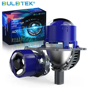 BULBTEK AD03 Tidak Merusak Instalasi H4 H7 250W 18000 LM BiLED LED Proyektor 9005 9006 Retrofit 2.5 Inci LED Lensa Proyektor