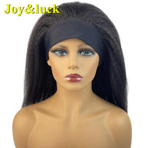 Vente en gros Perruques Bandeau pour Femmes Mi-longueur Droite Naturelle Couleur Noire Afro Doux Yaki Synthétique Perruque Fabriquée à la Machine pour Femme - Product Image 3