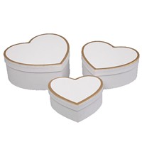 Boîte cadeau en papier couleur unie en forme de cœur pour anniversaire, boîte d'emballage cadeau en papier avec bord doré et motif floral en forme de cœur