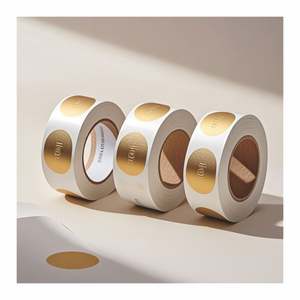 Lebel d'autocollant de logo de produit d'emballage cosmétique de feuille d'or de haute qualité - Product Image 2