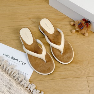 Sandales de plage style français 2026 pour femmes, tongs compensées rétro bicolores pour l'été - Product Image 2
