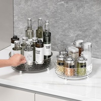 Boîte de rangement cosmétique simple en plastique écologique à texture glacée, rotative à 360°, pour bijoux, parfums et organisation quotidienne sur coiffeuse