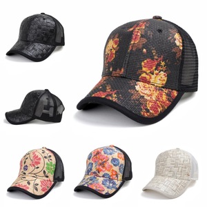 Thời Trang Hoa In Thoáng Khí Lưới Cap Người Đàn Ông Và Phụ Nữ Của Mùa Hè Rơm Đỉnh Cap Khâu <span class=keywords><strong>Vans</strong></span> <span class=keywords><strong>Hat</strong></span> Che Nắng Mũ Bóng Chày - Product Image 6