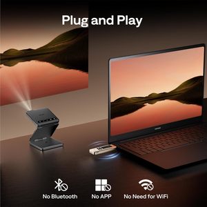 ตัวส่งสัญญาณ HDMI ไร้สาย Aurzen รองรับการถอดรหัส 4K ความละเอียด 1080P พร้อมไฟ LED แสดงสถานะ ระยะ 100 ฟุต 2.4G 5G สำหรับโปรเจคเตอร์ Zip โดยเฉพาะ - Product Image 6