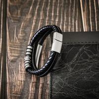 Bracelets en cuir véritable avec fermoir magnétique en acier inoxydable pour hommes, bracelet en cuir multi-couches, bijoux cadeau