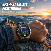Montre connectée KC108 avec suivi de la forme physique et de la santé, positionnement GPS, appels Bluetooth, batterie de 1200 mAh, lampe torche LED