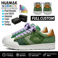Chaussures de skate personnalisées avec logo pour hommes, faible MOQ 50 paires, marque privée, en daim vert patchwork, style rétro, à bout coquille