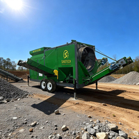 Écran rotatif mobile à roues, écran à tambour rotatif pour le compost, la terre, les scories, le gravier, les copeaux de bois