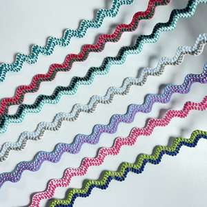 Cinta de Raso Colorida de 8 mm, Cinta de Encaje en Zig Zag, Ribete de Raso para Vestidos y Bolsos - Product Image 1