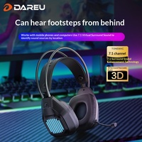 DAREU Headset Gaming Berkabel Over-Ear dengan Peredam Kebisingan Aktif, Lampu Atmosfer Game, Kontrol Sentuh, Kabel 2m, Driver Dinamis