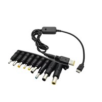Cable de Carga Rápida con Voltajes Ajustables de 5V 9V 12V 15V 20V para Router, Laptop, USB C a 5.5x2.1mm, Cables Adaptadores de Corriente