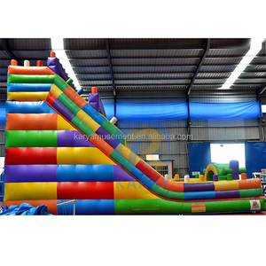 Khối Xây Dựng Thương mại bơm hơi lớn bị trả lại ướt và khô trượt lớn trượt bơm hơi cho trẻ em cho thuê với hai Slide - Product Image 2
