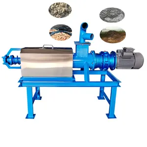 Automatic feeding stainless steel dry and wet separator farm dung dehydrator screw press sludge dehydrator machine